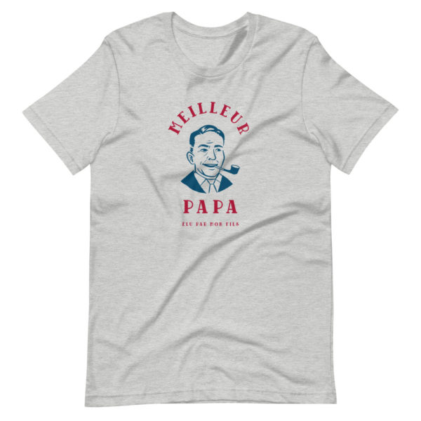 T-shirt gris chiné Meilleur Papa Élu par mon fils