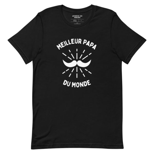 T-Shirt Meilleur Papa du Monde, Noir - Idée Cadeau T-Shirt Anniversaire